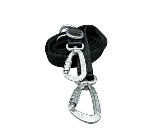 BTactical™ Nylon Frog Clip Dog Training Lead | 2m Anti Tangle - Midnight Black